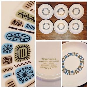 ✨ MCM Atomic Vintage Retro Ceramic Plates, flawles